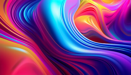 Obraz premium Vibrant Abstract Waves of Colorful Fluid Motion