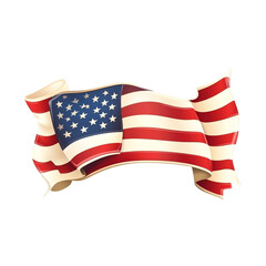 Obraz premium Proud American Flag Banner Patriotic Symbol of Freedom Waves in the Wind