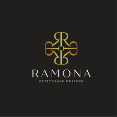 R monogram Luxury Aesthetic interior wellness holistic logo design