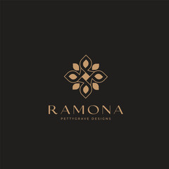 R monogram Luxury Aesthetic interior wellness holistic logo design