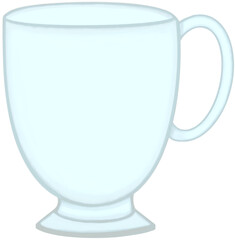 Lovely colors and style of a soft blue ceramic mug of hot coffee or tea or milk.
