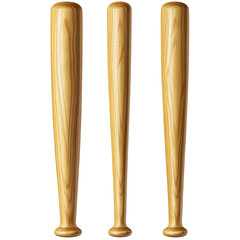 Baseball Bats Isolated on White on transparent background.