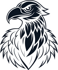 Vulture line art vector illustration.