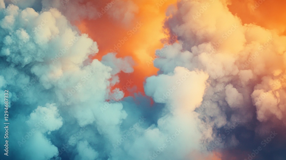 Aufkleber a mesmerizing display of clouds swirls together in the sky, showcasing vibrant shades of orange and 