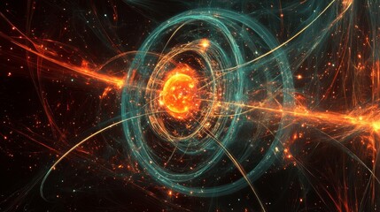 Obraz premium Abstract Cosmic Nebula with Vibrant Energy Streams