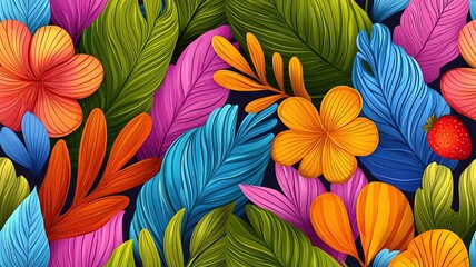 Summer Decor, Summer graphic design, Pattern Art, vibrant summer vector pattern with abstract tropical elements and playful design, Minimal pastel of a summer pattern with abstract tropical elements