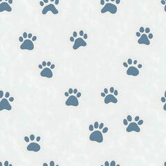 Fototapeta premium Cute seamless pattern of playful paw prints on a soft background adding charm and delight to any design. Seamless pattern. Generative AI