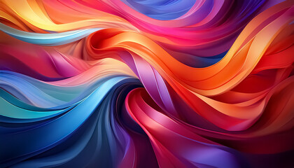 Obraz premium Vibrant Abstract Waves of Colorful Silk Textures