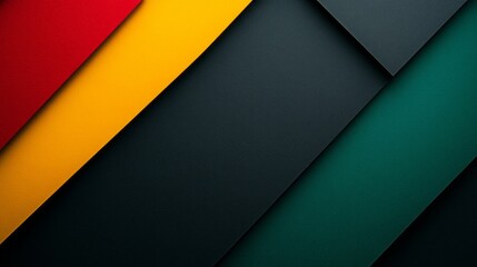 Fototapeta premium Bold colors of red, yellow, green, and black intertwine in a dynamic arrangement, inspiring creativity and innovation in a studio setting under soft lighting