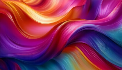 Obraz premium Vibrant Abstract Waves of Colorful Silk Textures