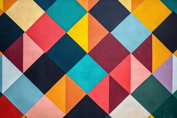 colorful diamond shaped graphic background in pattern, flat colors