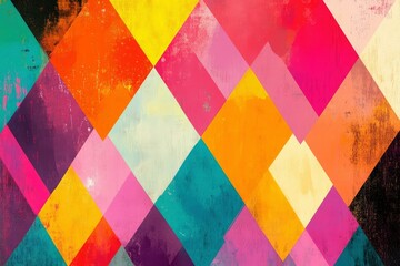 colorful diamond shaped graphic background in pattern, flat colors
