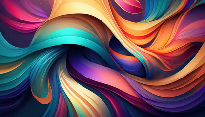 Obraz premium Vibrant Abstract Waves of Colorful Flowing Ribbons
