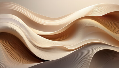 Obraz premium Abstract Fluid Waves in Warm Earth Tones - Modern Digital Art