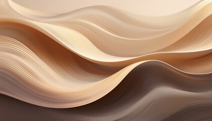 Obraz premium Abstract Fluid Waves in Warm Earth Tones - Modern Digital Art
