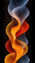 Naklejka premium Abstract Waves of Colorful Light and Sparkles on a Dark Background