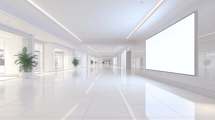 Fototapeta premium Empty Shopping Mall Corridor, Modern Design