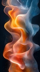 Naklejka premium Ethereal Flow of Colorful Waves with Soft Illuminated Effects