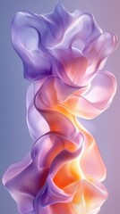 Obraz premium Colorful Abstract Swirling Fabric Shape with Soft Lighting Effects