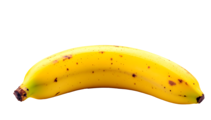 Photo - Ripe Banana with Brown Spots on Black Background
