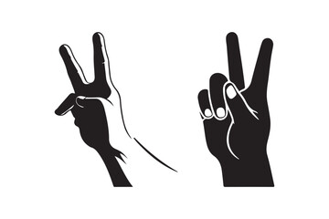 Minimalist Hand Gesture Silhouette with Pointing Finger Icon