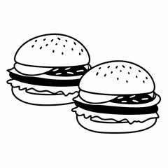 hamburger on blue background