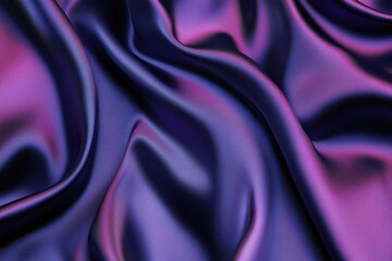 Fototapeta premium Luxurious Satin Elegance: Rich Dark Blue, Purple, and Pink Silk Background for High-End Designs