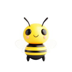 Fototapeta premium Stylish Bee on Blooming Flower on transparent background.
