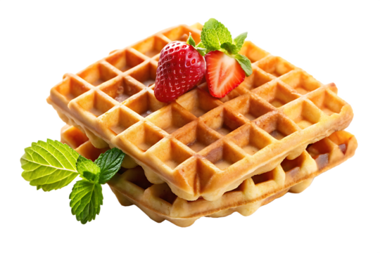 Belgian waffles image isolated on transparent