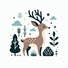 deer animal vector illustration