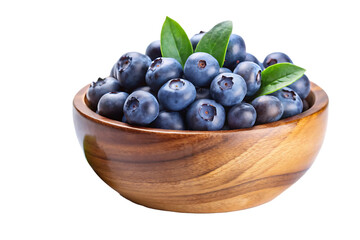 Fototapeta premium blueberry in a wooden bowl image isolated on transparent