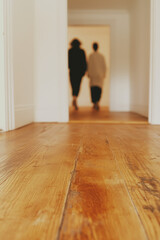 Real estate viewing, open home, viewing, buyers, real estate agent, seller, wooden floors