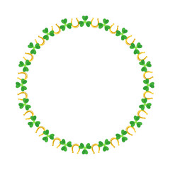 Realistic Gold Lucky Horseshoe vector icon. St. Patrick tradition