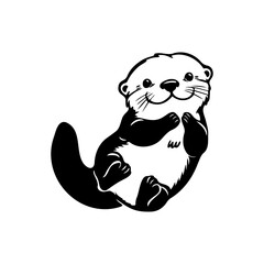 Cute otter vector. Happy animal wildlife cartoon character.