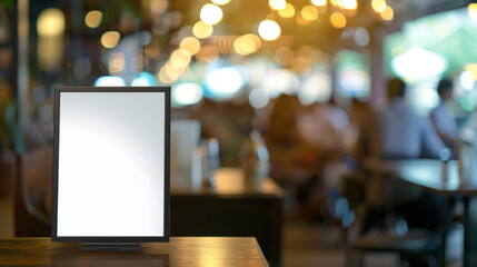 mockup menu frame at a restaurant, empty