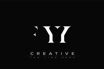 FYY abstract letter logo design. This logo is designed by three abstract letters.