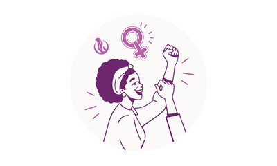 International Women's Day. Modern feminine concept And White background for international women's day, month, 8 march. Female empowerment movement, equality, unity.