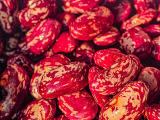 Organic speckled beans, healthy protein.