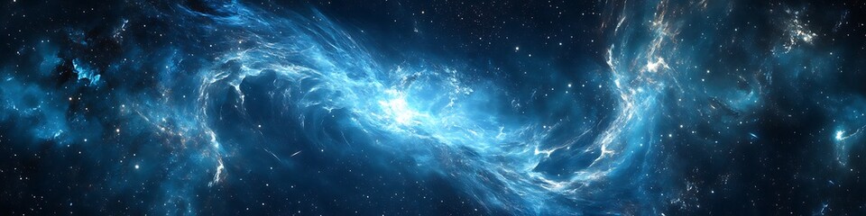 Fototapeta premium A deep-space galaxy background with swirling stars and a large text area