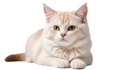 Obraz premium Realistic Image - Adorable Cream-Colored Cat Posing Serenely