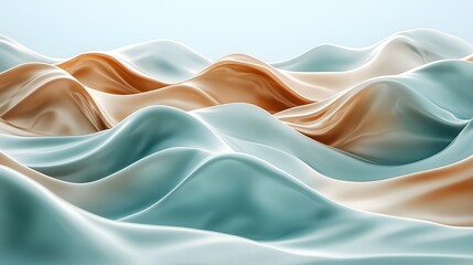 Obraz premium An Elegant Abstract Chocolate Coffee Design with Soft Brown and Aqua Wave Textures