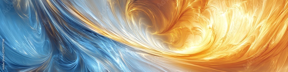 Poster a dynamic, abstract fractal pattern with a wide area for text