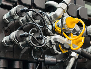 Hydraulic connectors and hoses create a complex interplay in industrial machinery operations
