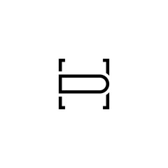 letter dh initial logo monogram vector black color