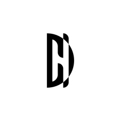 letter dh initial logo monogram vector black color
