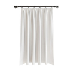 WhiteCurtainEleganceInteriorDesign on transparent background.