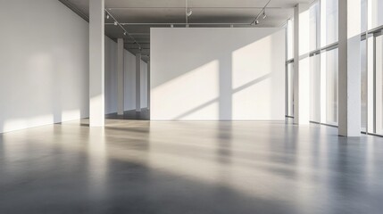 Fototapeta premium Spacious modern interior featuring clean lines and abundant natural light.