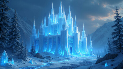 ice castle crystals magical enchanted winter wonderland