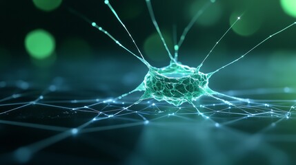 Sparkling blue green texture reveals abstract patterns in a digital realm of interconnected elements