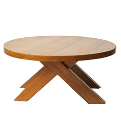 Modern Wooden Coffee Table on transparent background.